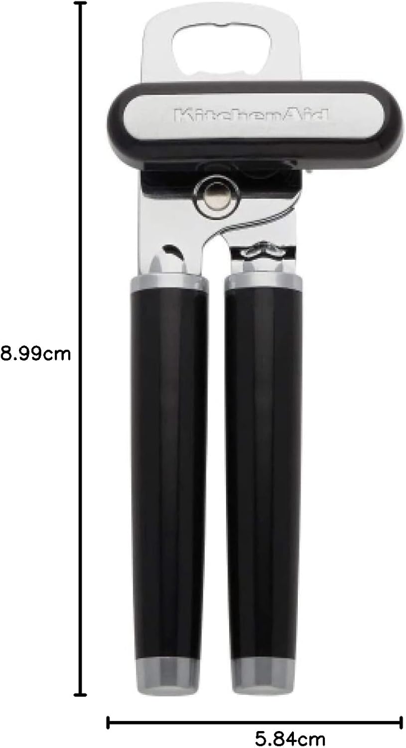 Multifunction Can Opener and Bottle Opener Easy to Use, Razor Sharp Stainless Steel Cutting Wheel, Soft Ergonomic Handles