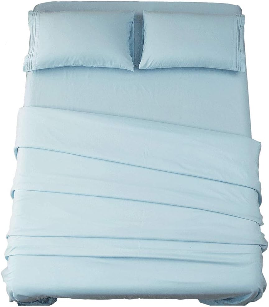 Bed Sheet Set Super Soft Microfiber 16-Inch Deep Pocket Wrinkle and Hypoallergenic-4 count Queen