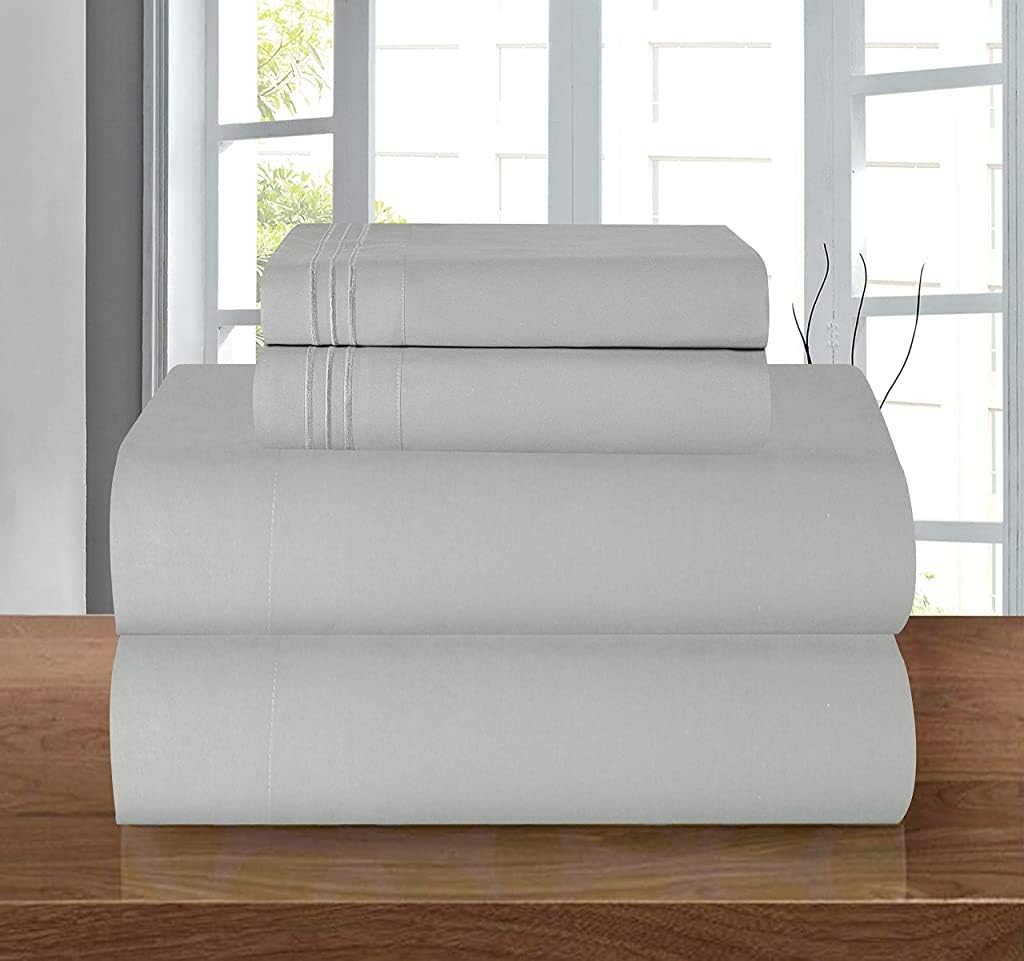 Resistant Coziest Bedding Set, All Around Elastic Fitted Sheet, Deep Pocket up to 16inch, Queen