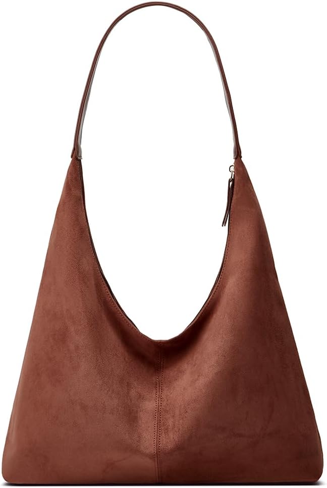 Trendy Suede Crescent Shoulder Bag Women Tote Bag Satchels Crossbody Purse Top-handle Travel Handbag