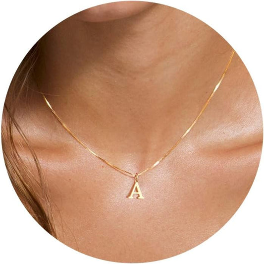Personalized Gold Initial Necklace - Dainty Letter Choker for Women