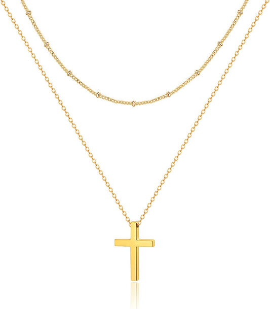 14K Gold Plated/Silver Lariat Necklace - Y-Shaped Beaded Chain for Women