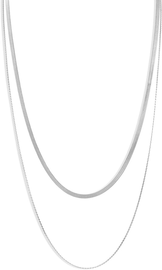 Waterproof Non-Tarnish Necklace Set, 18K Gold Plated Layered Dainty Chains, Stackable Jewelry Gift for Women