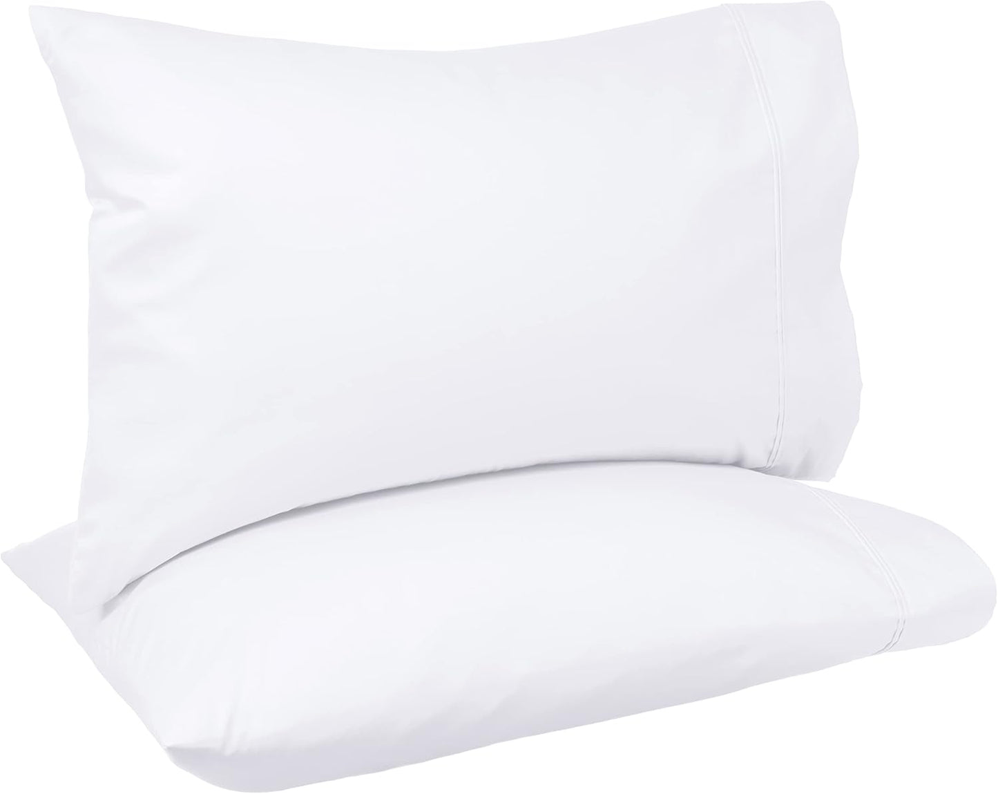 400 Thread Count Cotton Pillow Case, Standard, 30" L x 20" W, White - Set of 2, Pillows Not Included