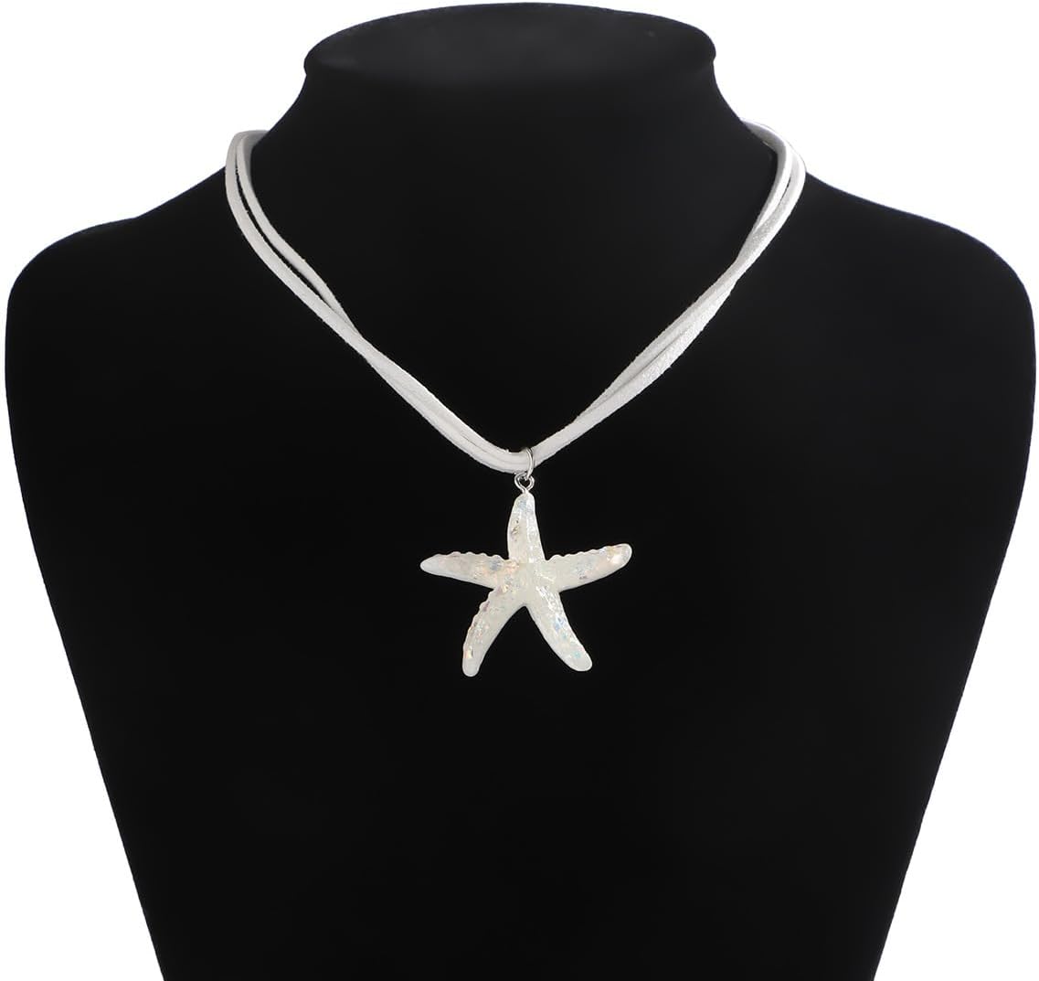 Starfish & Shell Gold Jewelry Set - Beachy Necklace & Earrings for Women