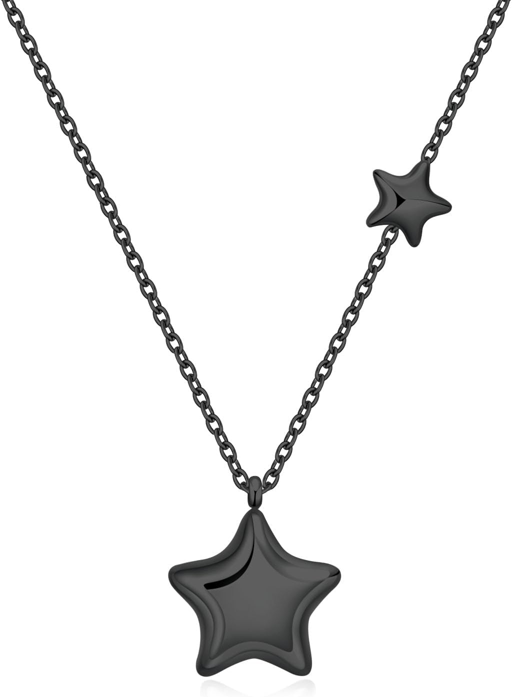 Stainless Steel Star Necklace for Women, Minimalist Charm Pendant with Adjustable Chain