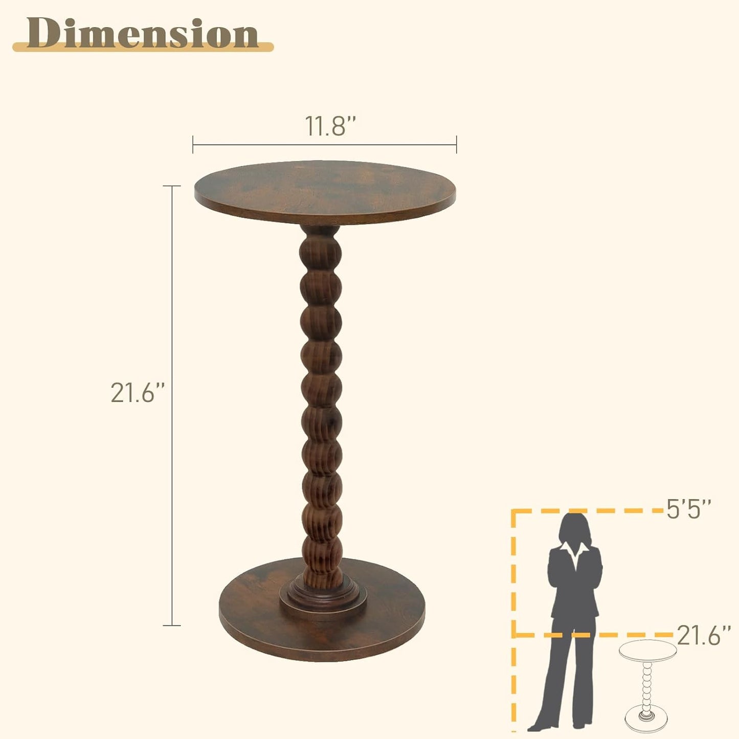 Round coffee table, modern-style , solid wood legs, suitable for living rooms, bedrooms, corners and offices.