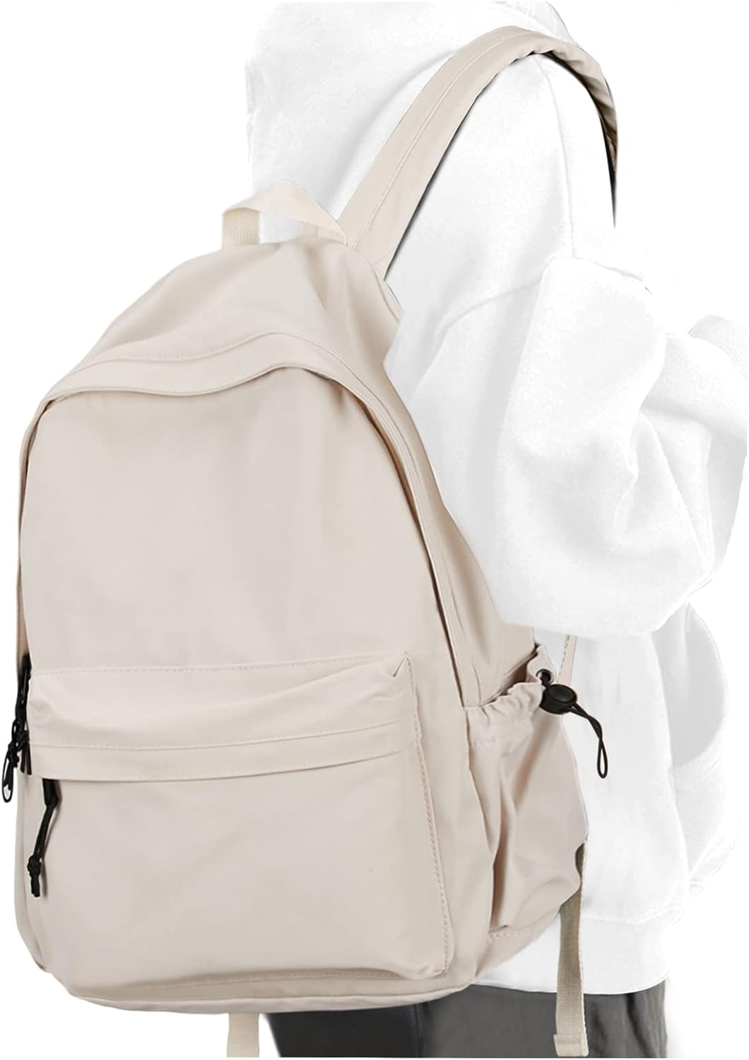 Black School Backpack for Girls Women Boys, Lightweight Simple Middle School Back Pack Daypack
