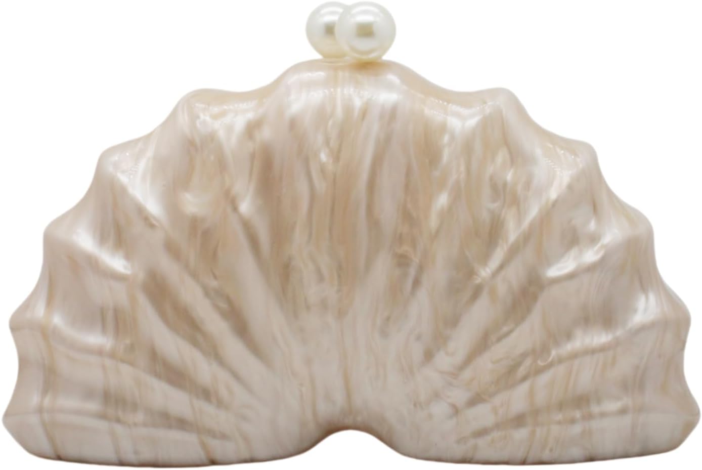 Women Acrylic Shell Shaped Clutch Luxury Marble Acrylic Evening Handbag Unique Chain Shoulder Bag Wedding