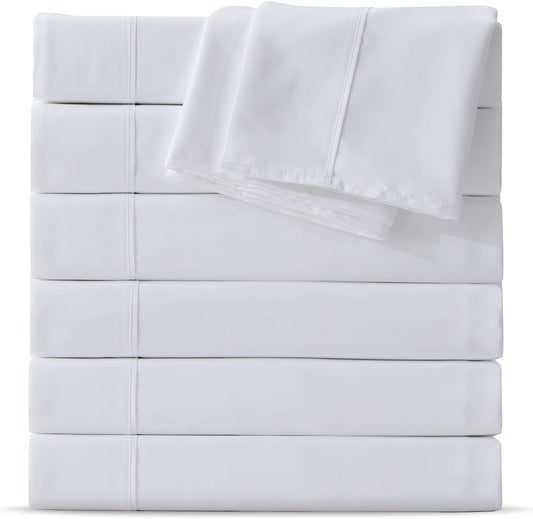 Twin Flat Sheet 6 Pack,Premium Soft & Breathable,Bulk Flat Sheets Only Twin Size