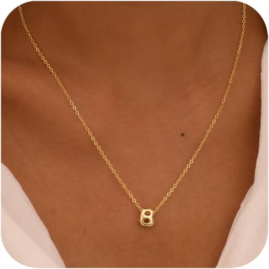 Personalized Initial Necklace - Dainty Bubble Letter Pendant In Gold/Silver, Non-Tarnish Fashion Jewelry Gift For Women & Teens