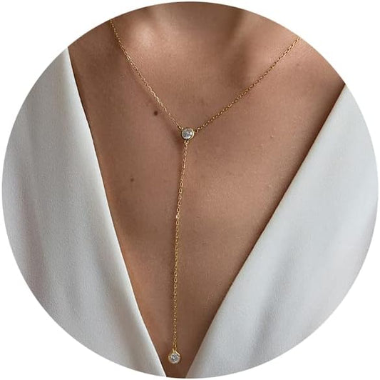 Diamond Choker Necklace for Women: Dainty 14K Gold/Sterling Silver Gold Plated CZ Jewelry, Trendy Gift