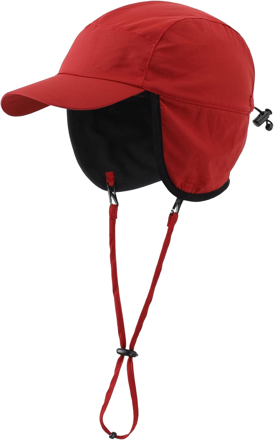 Waterproof Men's Winter Hats with Visor Warm Fleece Lined Baseball Cap Earflaps