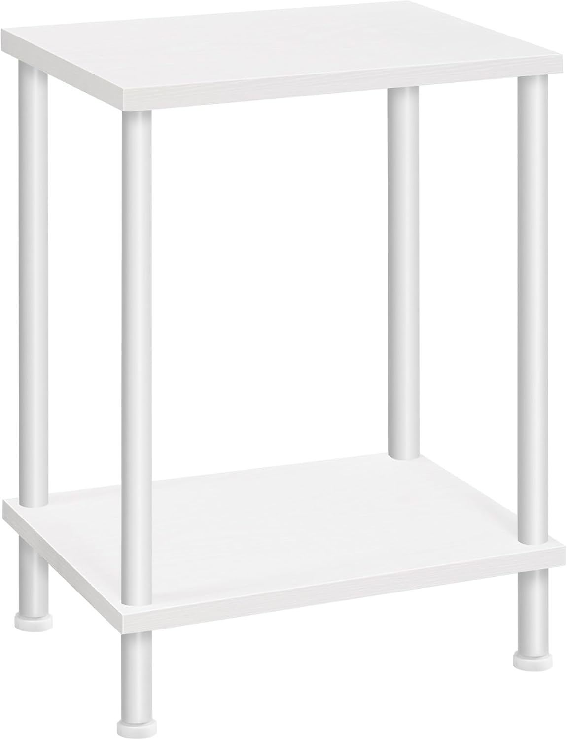End Table, Small Side Table, Nightstand with 2-Layer Storage Shelves, Stable Frame, Easy Assembly