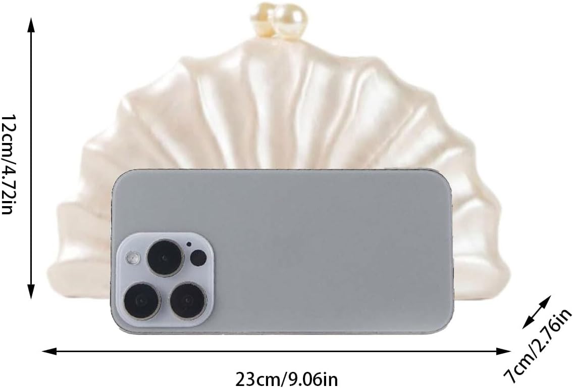 Women Acrylic Shell Shaped Clutch Luxury Marble Acrylic Evening Handbag Unique Chain Shoulder Bag Wedding