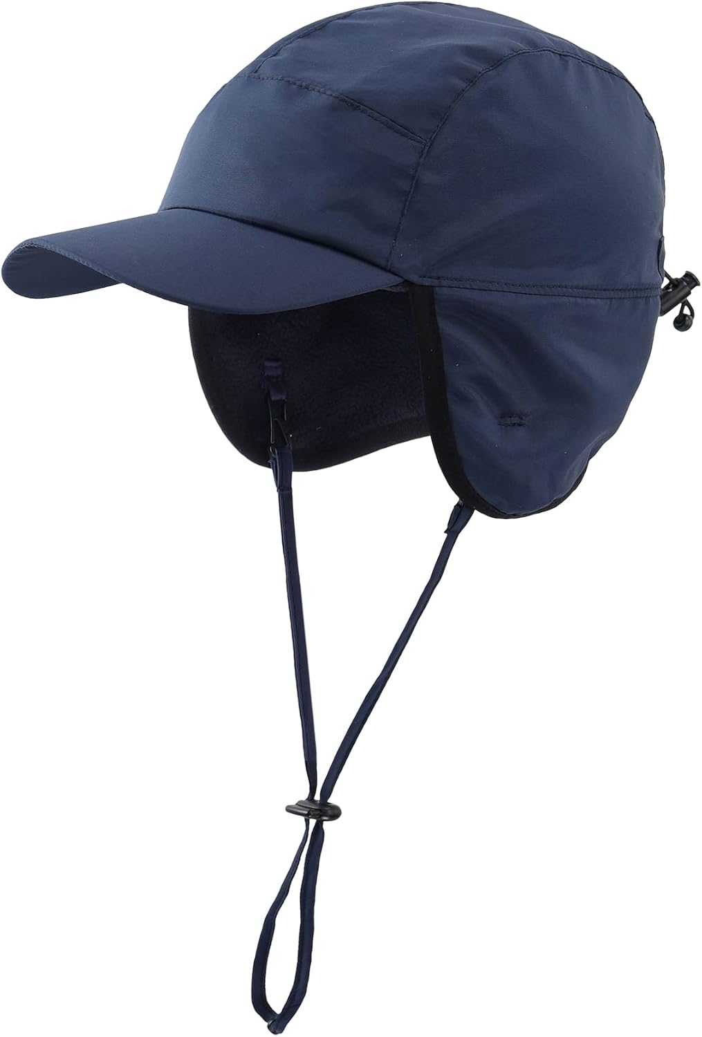 Waterproof Men's Winter Hats with Visor Warm Fleece Lined Baseball Cap Earflaps