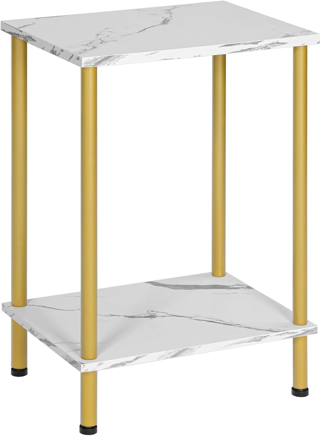 End Table, Small Side Table, Nightstand with 2-Layer Storage Shelves, Stable Frame, Easy Assembly