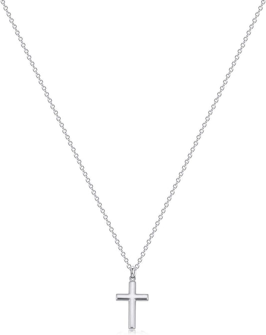 Cross Necklace 14K Plated Dainty Chain, Minimalist Faith Pendant Religious Prayer Jewelry Gift