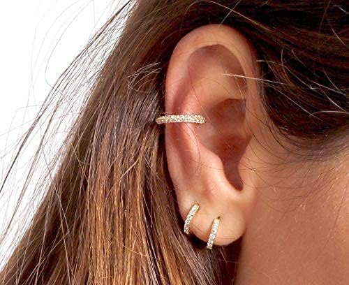 3 Pairs Small Huggie Hoop Earrings Set 14K Gold Hypoallergenic Lightweight Huggie Hoops Earrings for Women Girls