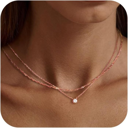 Diamond Choker Necklace for Women: Dainty 14K Gold/Sterling Silver Gold Plated CZ Jewelry, Trendy Gift