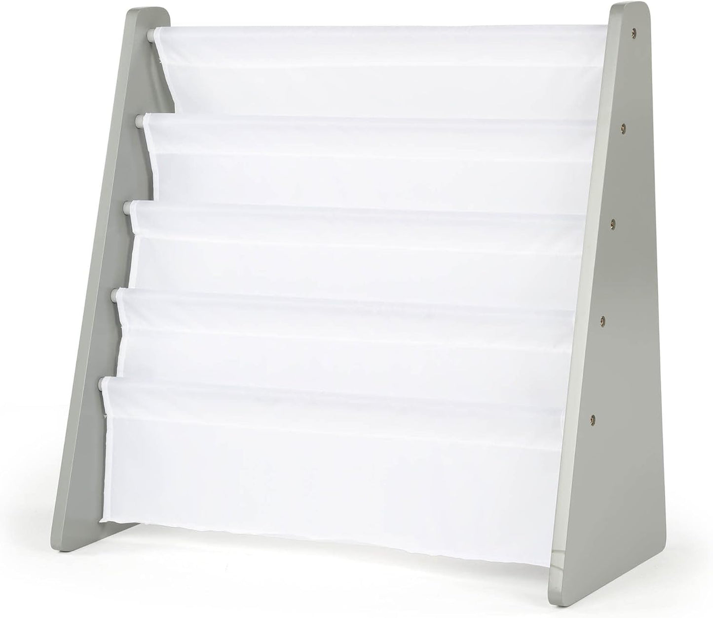 4-Tier  Bookshelf,  Wood/White - Premium Book Shelf   Rooms with Four Deep Pockets