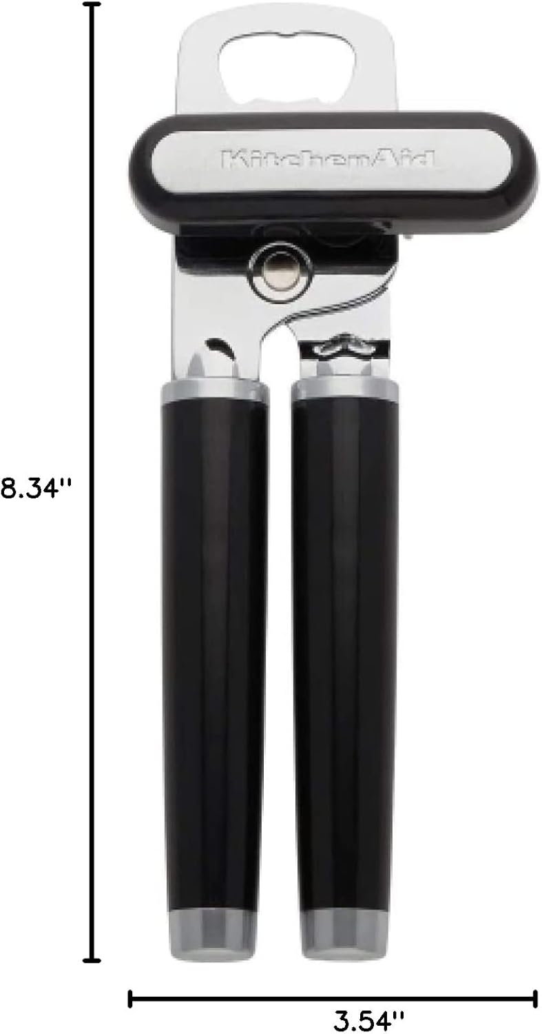 Multifunction Can Opener and Bottle Opener Easy to Use, Razor Sharp Stainless Steel Cutting Wheel, Soft Ergonomic Handles