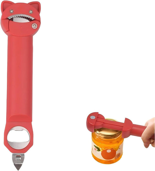 Multi function Retractable Magnetic Can Opener and bottle cap opener for Weak Hands