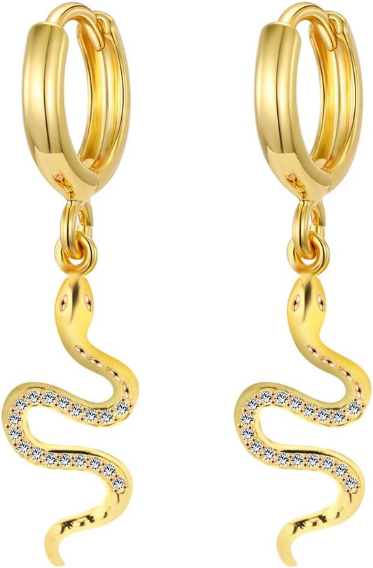 Gold Huggie Small Hoop Earrings with Charm Personalized /Star/Cross/Lock/Key 18k Gold Plated Crystal Drop Dangle Earrings for Women
