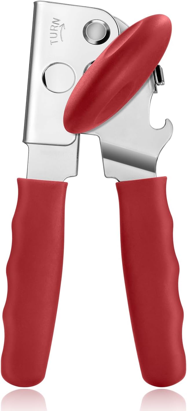 Manual Can Opener for Seniors, Heavy Duty with Comfort Grip & Magnet for Kitchen Camping