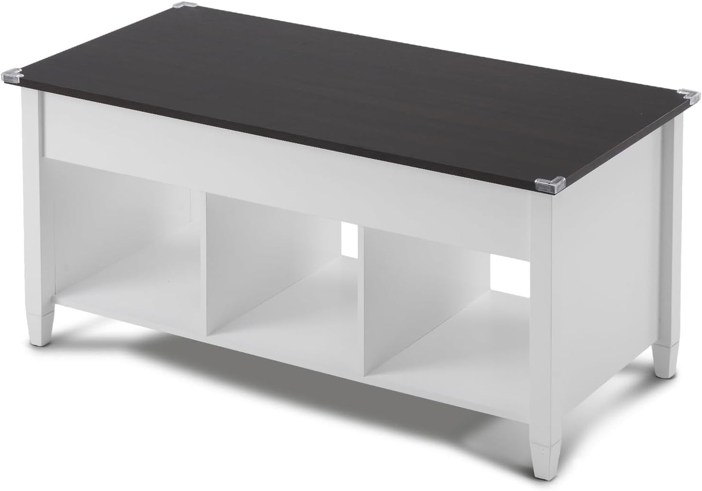 Farmhouse Lift Top Coffee Table, Rustic Grey with Storage Shelf/Hidden Compartment