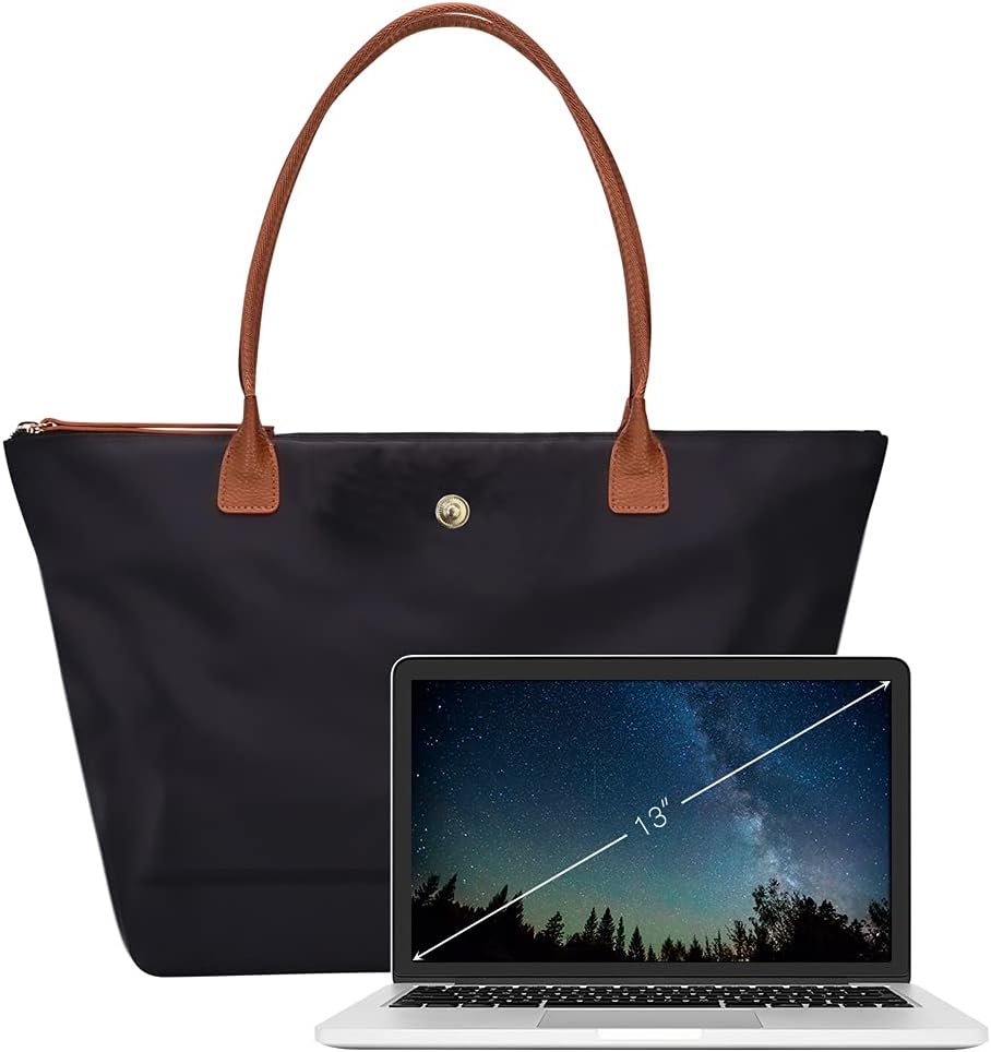 Shoulder Tote Bag for Women, Nylon Top-Handle Purse, Foldable Weekend Hobo Handbag