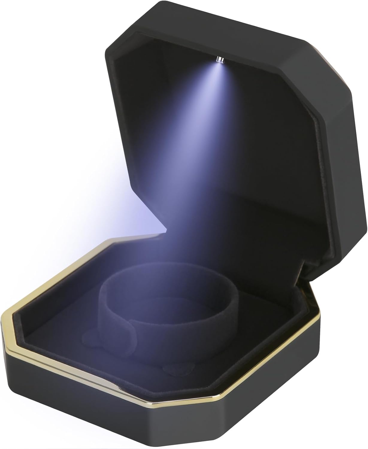with LED Light, Small Jewelry Box for Wedding, Engagement, Proposal, Birthday and Anniversary