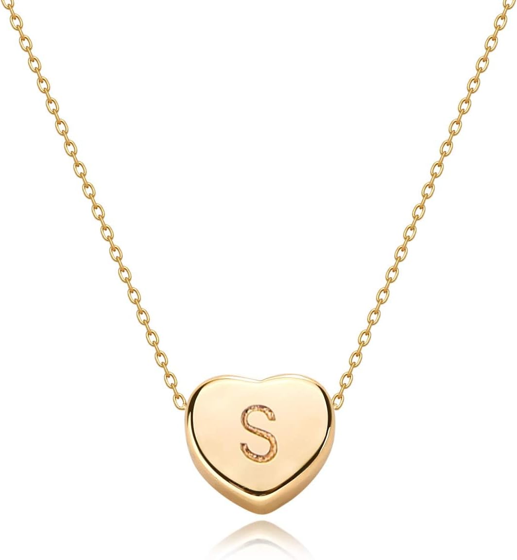 14K Gold-Plated Mini Letter Heart-Shaped Necklace - Handmade Exquisite Collarbone Chain, Women's Niche Light Luxury Jewelry