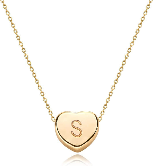 14K Gold-Plated Mini Letter Heart-Shaped Necklace - Handmade Exquisite Collarbone Chain, Women's Niche Light Luxury Jewelry