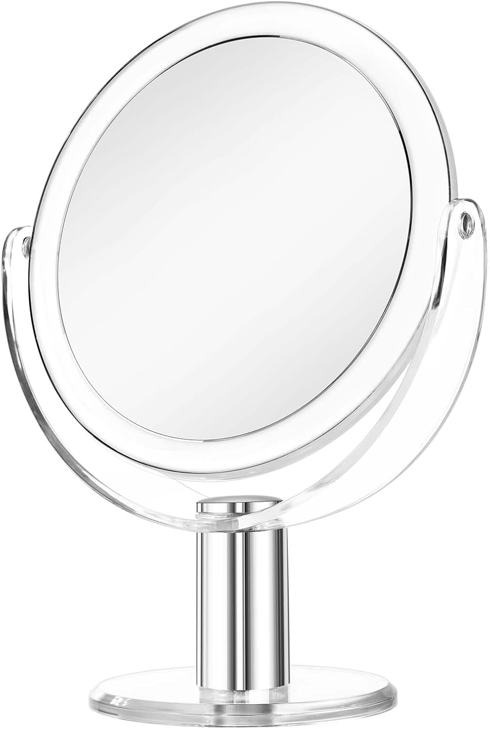 Vanity Makeup Mirror with Stand, 1X/15X Magnification Double Sided 360 Degree Swivel