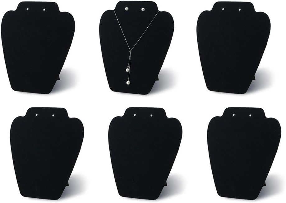 6 Pieces Black Necklace Display, Jewelry Display for Selling and Shows, Necklace Easel Stand, Collapsible Jewelry Bust Stand