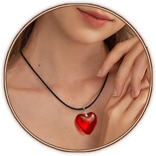 Heart Necklace: 18K Gold/Silver Plated Tiny Pendant Choker, Dainty Love Chain For Women/Teens, Valentine's Day Gift