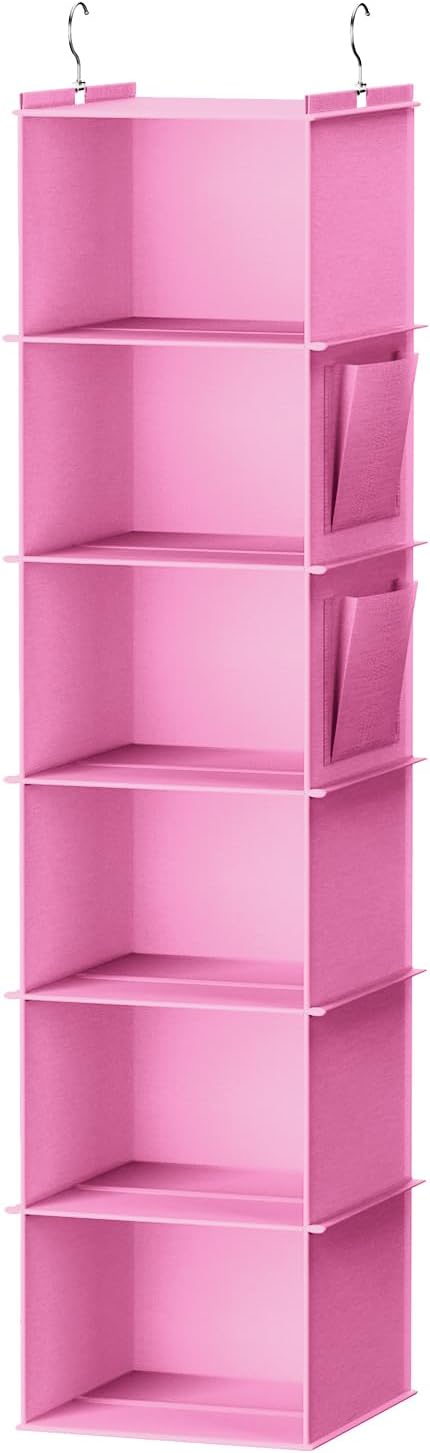Hanging Closet Organizer and Storage, 6-Shelf Closet Hanging Storage Shelves
