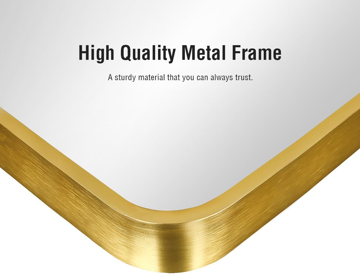 Floor Mirror, Full Length Mirror with Stand, Arched Wall Mirror, Gold Floor Mirror Freestanding