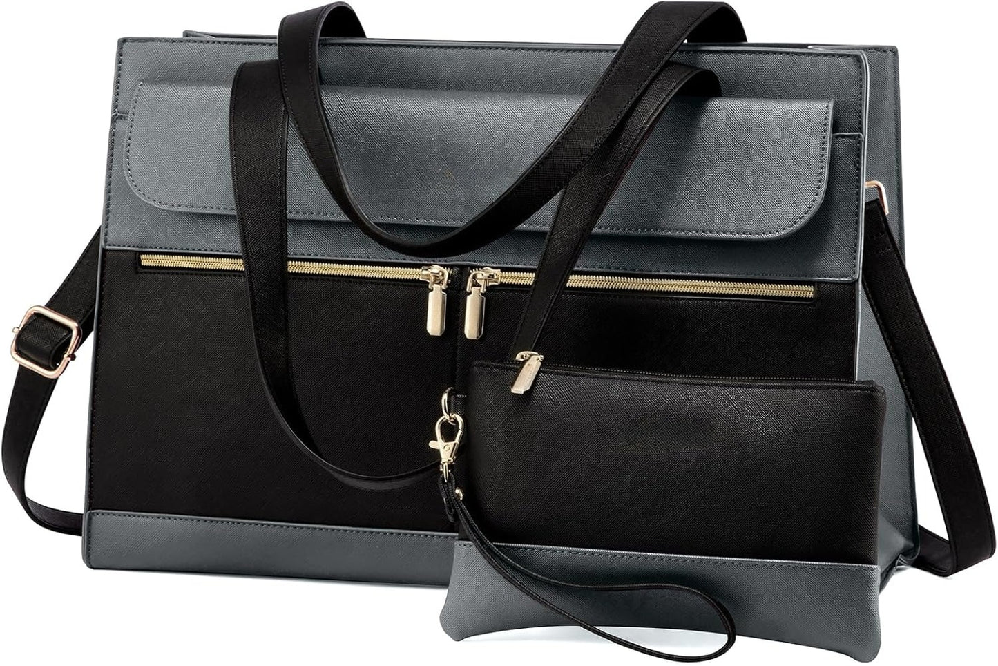 for Women 15.6 Inch Tote Work Professional Leather Computer Briefcase Waterproof Handbag Shoulder Large