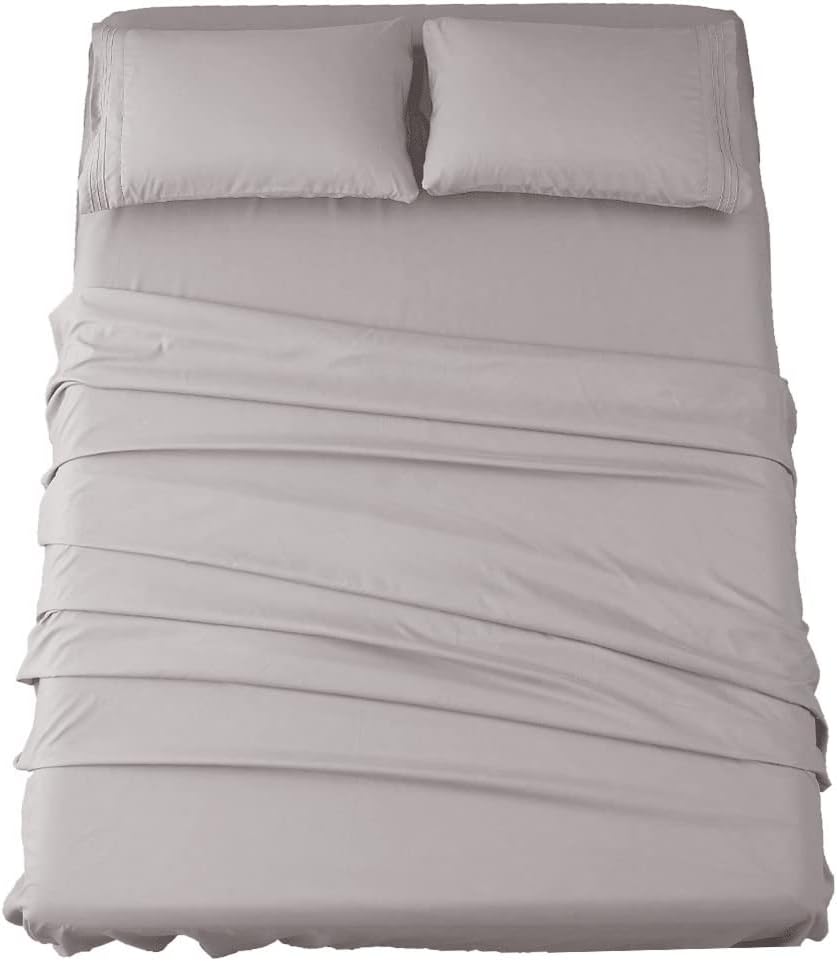Bed Sheet Set Super Soft Microfiber 16-Inch Deep Pocket Wrinkle and Hypoallergenic-4 count Queen