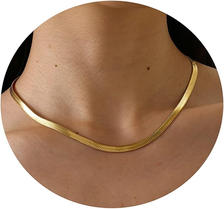 Dainty Gold Chain Necklace For Women - 18K Gold Plated Coin Disc Choker With Beaded & Paper Clip Layered Chain, Everyday Jewelry Gift