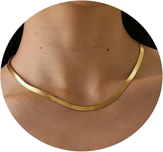 Dainty Gold Chain Necklace For Women - 18K Gold Plated Coin Disc Choker With Beaded & Paper Clip Layered Chain, Everyday Jewelry Gift