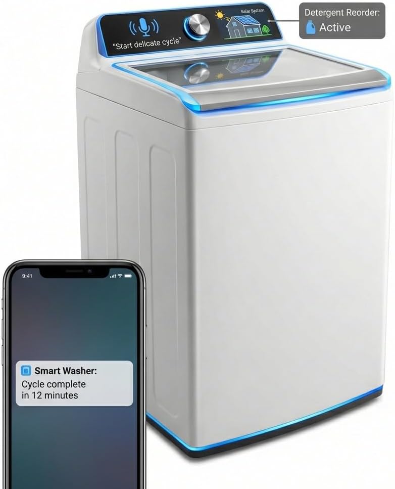 OMOMMD 4.5 cu. ft. Top Load Washer with Triple Action Impeller for Tough Dirt & Stains - Reduce Laundry Time with Accela Wash & Express Wash