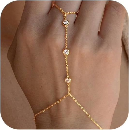 Gold Bracelets for Women Waterproof, 14K Real Gold Jewelry Sets Trendy Thin Dainty Stackable Cuban Link