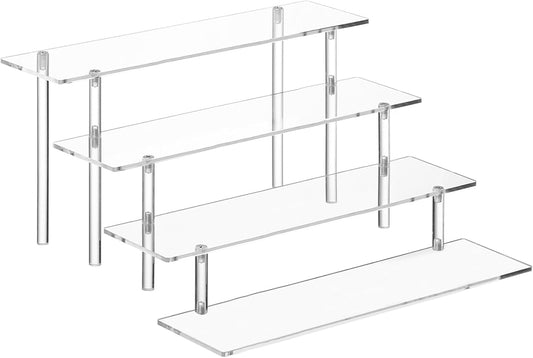 4 Tier Acrylic Perfume Organizer Stand, Clear Display Risers for Perfume, , Cosmetic, Skincare