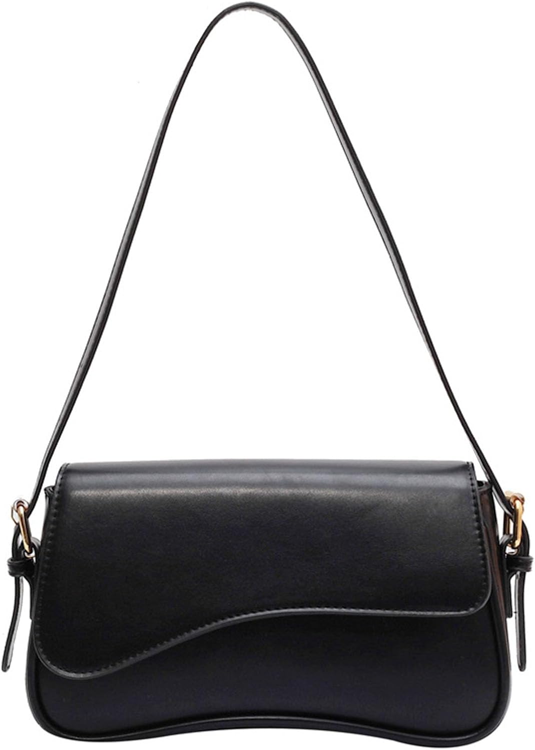 Shoulder Bag for Women Y2K Trendy Purse Vegan Leather Hobo Handbags Clutch Saddle Bag with 2 Removable Strap