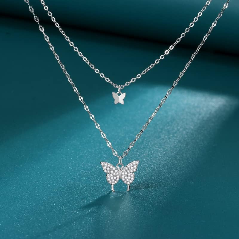 Silver Butterfly Necklace for Women Layered Rose Gold Butterfly Necklace Gold Butterfly Choker Butterfly Pendant Necklace Silver Butterfly Jewelry