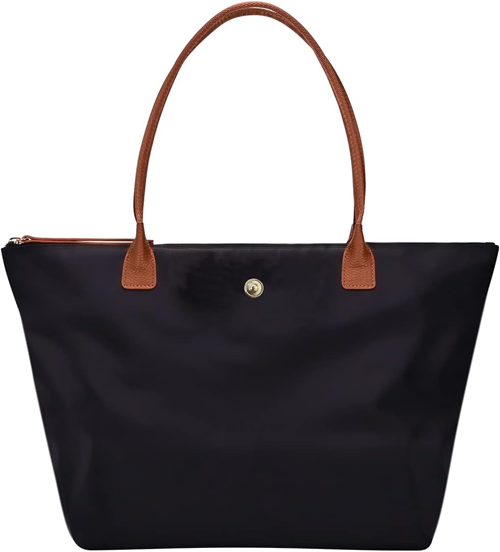 Shoulder Tote Bag for Women, Nylon Top-Handle Purse, Foldable Weekend Hobo Handbag