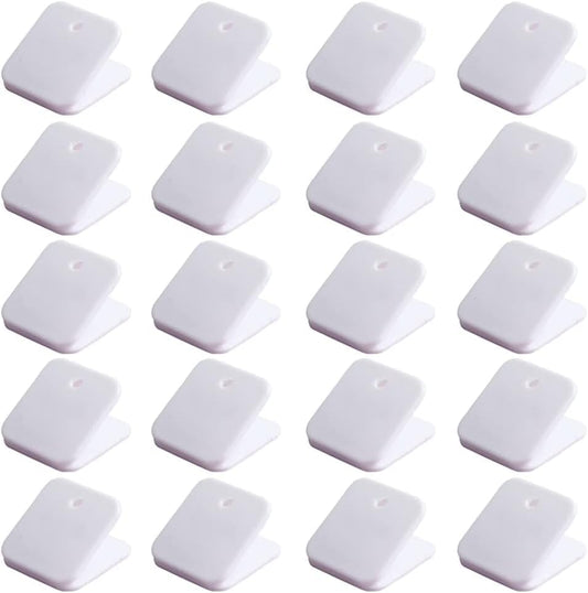 OMOMMD 20Pcs White Plastic Chip Bag Clips Sealing Food Clips Snack Bag Clips Photo Clips Binder Clips Paper Clamps Hinge Clips Tape Adhesives and Fasteners